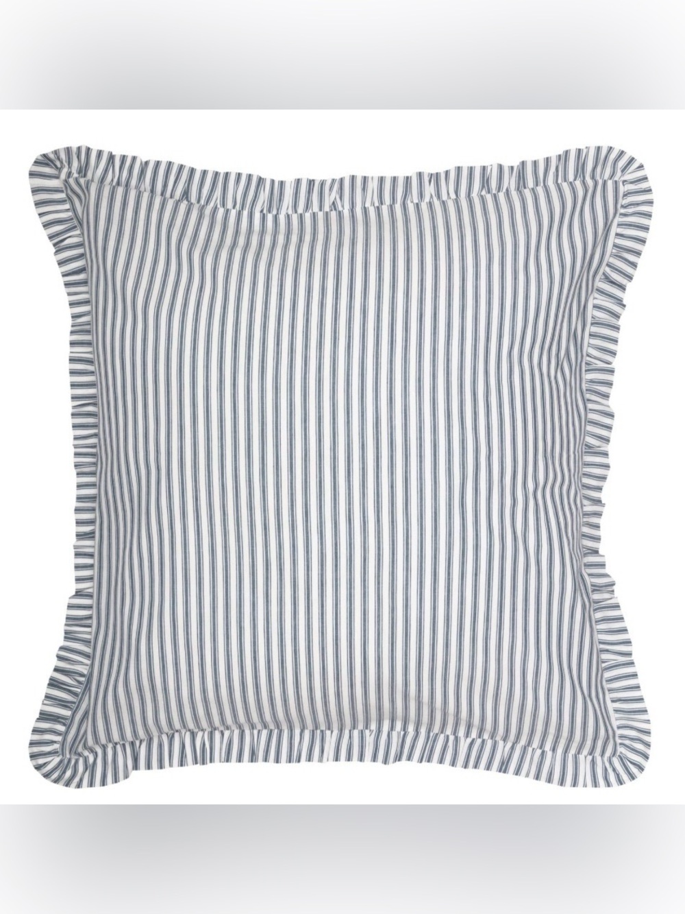 MODERN FARMHOUSE Striped EURO SHAM 100% Cotton Square 26x26” TICKING STRIPE BLUE